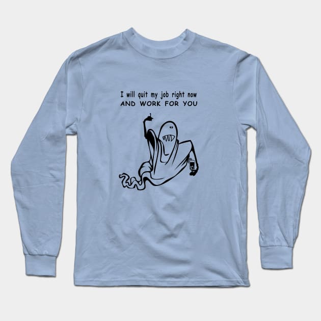 Alcoholic ghost Long Sleeve T-Shirt by FlyingWhale369